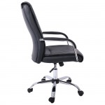 Πολυθρόνα Διευθυντή Βάση Μέταλλο Χρώμιο PU Μαύρο c531296