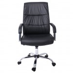 Πολυθρόνα Διευθυντή Βάση Μέταλλο Χρώμιο PU Μαύρο c531296