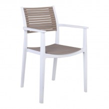 Akto Πολυθρόνα PP UV Άσπρο Sand Beige c531302