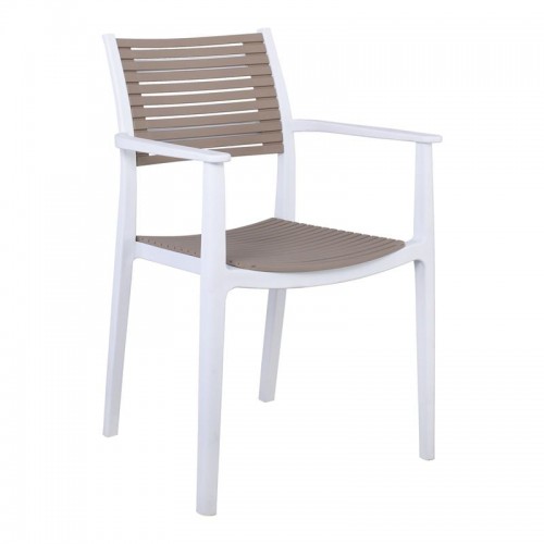 Akto Πολυθρόνα PP UV Άσπρο Sand Beige c531302