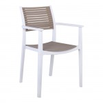 Akto Πολυθρόνα PP UV Άσπρο Sand Beige c531302