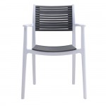 Akto Πολυθρόνα PP UV Άσπρο Γκρι c531303