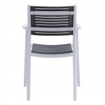 Akto Πολυθρόνα PP UV Άσπρο Γκρι c531303