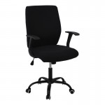 Πολυθρόνα Γραφείου Βάση Μέταλλο Βαφή Μαύρo Ύφασμα Μαύρο c531304