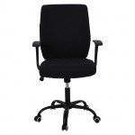 Πολυθρόνα Γραφείου Βάση Μέταλλο Βαφή Μαύρo Ύφασμα Μαύρο c531304