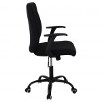 Πολυθρόνα Γραφείου Βάση Μέταλλο Βαφή Μαύρo Ύφασμα Μαύρο c531304