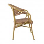 Verdi Rattan Πολυθρόνα Dining Αλουμίνιο Φυσικό Wicker Φυσικό Στοιβαζόμενη c531313