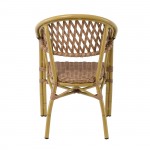 Verdi Rattan Πολυθρόνα Dining Αλουμίνιο Φυσικό Wicker Φυσικό Στοιβαζόμενη c531313