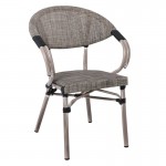 Kosta Πολυθρόνα Dining Αλουμινίου Απόχρωση Antique Grey Textilene Μπεζ c531314