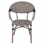 Kosta Πολυθρόνα Dining Αλουμινίου Απόχρωση Antique Grey Textilene Μπεζ c531314