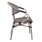 Kosta Πολυθρόνα Dining Αλουμινίου Απόχρωση Antique Grey Textilene Μπεζ c531314