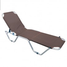 Crete Ξαπλώστρα Αλουμινίου Textilene Cappuccino Στοιβαζόμενη c531360