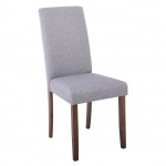 Ottimo Καρέκλα Τραπεζαρίας Απόχρωση Καρυδί Ύφασμα Γκρι 43x55x96cm c531371