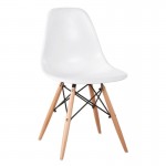 Legno Καρέκλα Τραπεζαρίας Κουζίνας Πόδια Οξιά Κάθισμα PP Άσπρο Πλήρως K D c531376