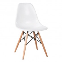 Legno Καρέκλα Τραπεζαρίας Κουζίνας Πόδια Οξιά Κάθισμα PP Άσπρο Πλήρως K D c531376