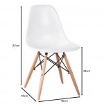 Legno Καρέκλα Τραπεζαρίας Κουζίνας Πόδια Οξιά Κάθισμα PP Άσπρο Πλήρως K D c531376