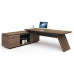 Linea Γραφείο Αριστερή Γωνία Απόχρωση Καρυδί Δρυς Μαύρο c531381