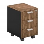 Linea Συρταριέρα Γραφείου Τροχήλατη 3 Συρτάρια Απόχρωση Καρυδί Δρυς Μαύρο c531393