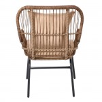 Suo MAX Πολυθρόνα Μέταλλο Βαφή Μαύρο Wicker Φυσικό Μαξιλάρι Μπεζ 64x69x89cm c531442