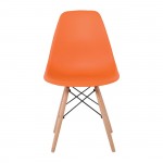 Legno Καρέκλα Τραπεζαρίας Κουζίνας Πόδια Οξιά Κάθισμα PP Πορτοκαλί 1 Step K D c531444