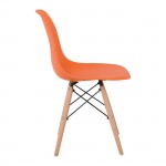 Legno Καρέκλα Τραπεζαρίας Κουζίνας Πόδια Οξιά Κάθισμα PP Πορτοκαλί 1 Step K D c531444