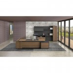 Linea Γραφείο Δεξιά Γωνία Απόχρωση Καρυδί Δρυς Μαύρο c531445