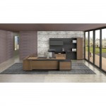 Linea Γραφείο Δεξιά Γωνία Απόχρωση Καρυδί Δρυς Μαύρο c531445