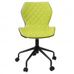 Dave Καρέκλα Γραφείου PU Μαύρο Ύφασμα Λαχανί Βάση Μέταλλο Βαφή Μαύρο c531469