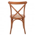 Dest Καρέκλα Τραπεζαρίας Οξιά Καρυδί Κάθισμα Ψάθα Στοιβαζόμενη c531478