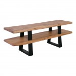 Liz Έπιπλο TV Μέταλλο Βαφή Μαύρο Ξύλο Ακακία Φυσικό c531481