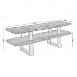 Liz Έπιπλο TV Μέταλλο Βαφή Μαύρο Ξύλο Ακακία Φυσικό c531481