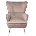 Cromio Πολυθρόνα Μπερζέρα Σαλονιού Καθιστικού Ύφασμα Ανοιχτό Καφέ Velure c531483