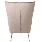 Cromio Πολυθρόνα Μπερζέρα Σαλονιού Καθιστικού Ύφασμα Ανοιχτό Καφέ Velure c531483