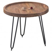 Mito Τραπεζάκι Σαλονιού Καθιστικού Μέταλλο Βαφή Μαύρο Ξύλο Ακακία Φυσικό c531490