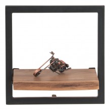 Liz Frame Ράφι Μέταλλο Βαφή Μαύρο Ξύλο Ακακία Φυσικό c531499