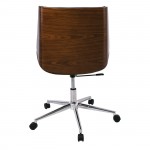 Πολυθρόνα Γραφείου Μέταλλο Χρώμιο Καρυδί Pu Μαύρο c531502