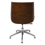 Πολυθρόνα Επισκέπτη Μέταλλο Χρώμιο Καρυδί Pu Μαύρο c531503