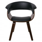 Ermis Πολυθρόνα Καρυδί Pu Μαύρο c531508