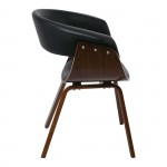 Ermis Πολυθρόνα Καρυδί Pu Μαύρο c531508