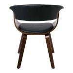 Ermis Πολυθρόνα Καρυδί Pu Μαύρο c531508