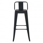 Intra Σκαμπό Bar με Πλάτη Μέταλλο Βαφή Μαύρο Εxtra Matte c531515