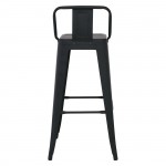 Intra Σκαμπό Bar με Πλάτη Μέταλλο Βαφή Μαύρο Εxtra Matte c531515