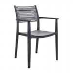 Akto Πολυθρόνα PP UV Μαύρο Γκρι c531527