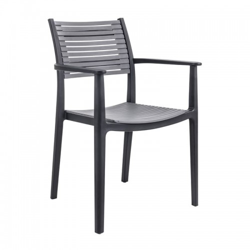 Akto Πολυθρόνα PP UV Μαύρο Γκρι c531527