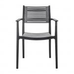 Akto Πολυθρόνα PP UV Μαύρο Γκρι c531527