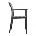 Akto Πολυθρόνα PP UV Μαύρο Γκρι c531527