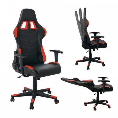Gaming Πολυθρόνα Γραφείου Ανάκλιση Πλάτης έως 90 Pu Μαύρο Κόκκινο c531531
