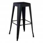 Intra Σκαμπό Bar Στοιβαζόμενο Μέταλλο Βαφή Μαύρο Extra Matte c531537