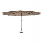 Umbrella Oval Σκελετός Μέταλλο Βαφή Ανθρακί Ύφασμα Μπεζ c531541