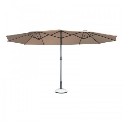 Umbrella Oval Σκελετός Μέταλλο Βαφή Ανθρακί Ύφασμα Μπεζ c531541